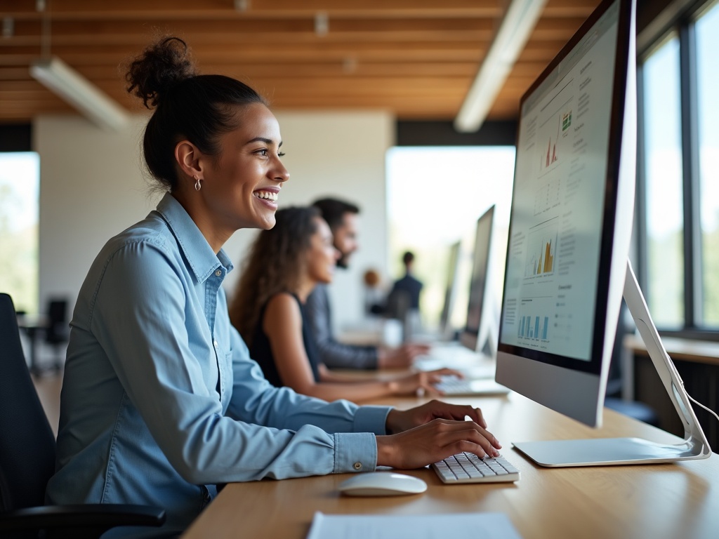 Operations professional reviewing automation dashboard